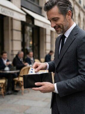 Jean Paul Gaultier Men’s Vintage Bifold Black Leather Wallet